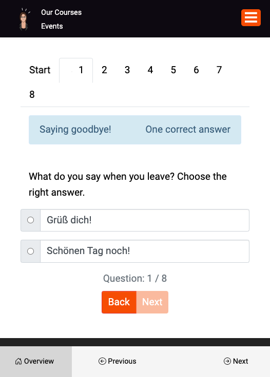 Interactive Tests Screenshot