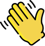 Saying hello and bye icon
